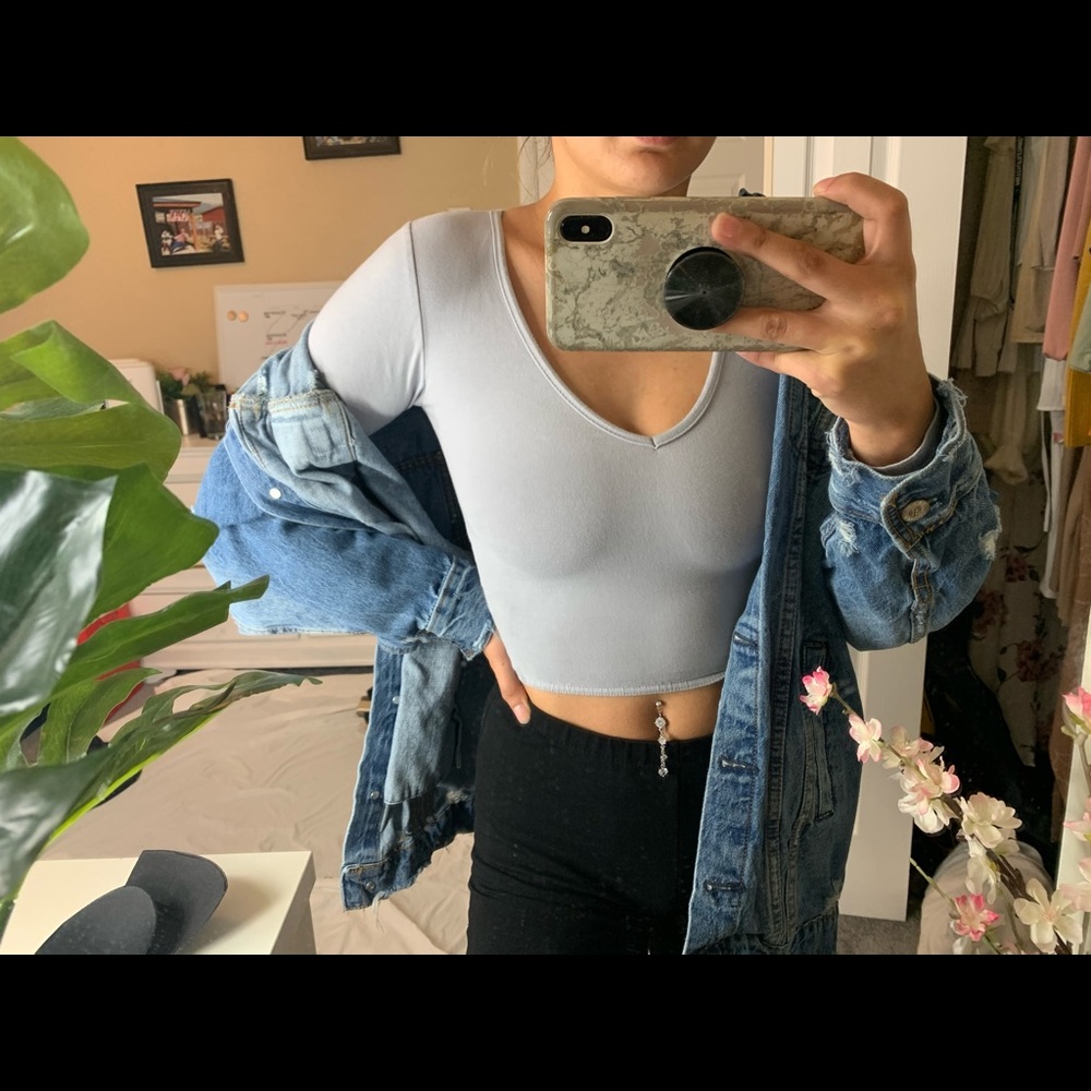 Gray PLT crop top